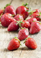 Fresh strawberries, selective focus