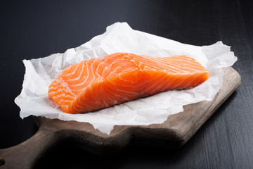 Delicious salmon fillet, rich in omega 3 oil