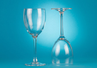 Empty champagne glasses