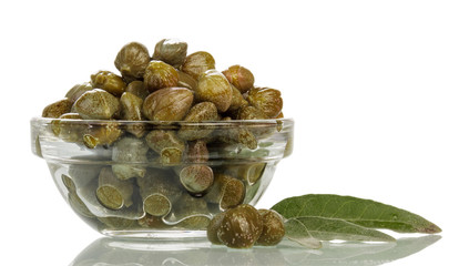 Olives in glass bowl