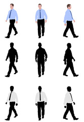 Fototapeta na wymiar man walking silhouettes and illustration - vector