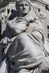 Détail de la statue de la place du commerce à Lisbonne