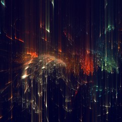 Abstract shapes made of fractal textures.