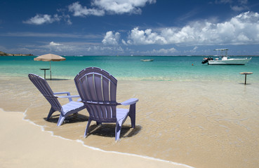 Fototapeta na wymiar Relaxing on the beach, Saint Martin