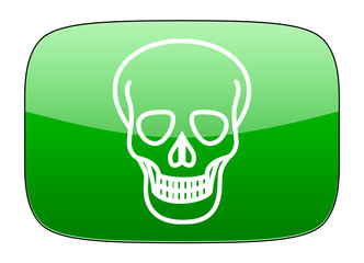 skull green icon death sign