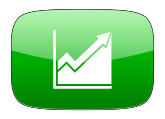 histogram green icon stock sign
