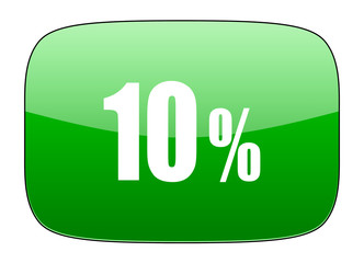 10 percent green icon sale sign
