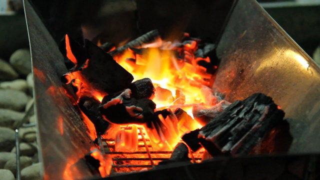 Fire of cooking stove