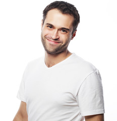 Obraz premium handsome man in blank white shirt