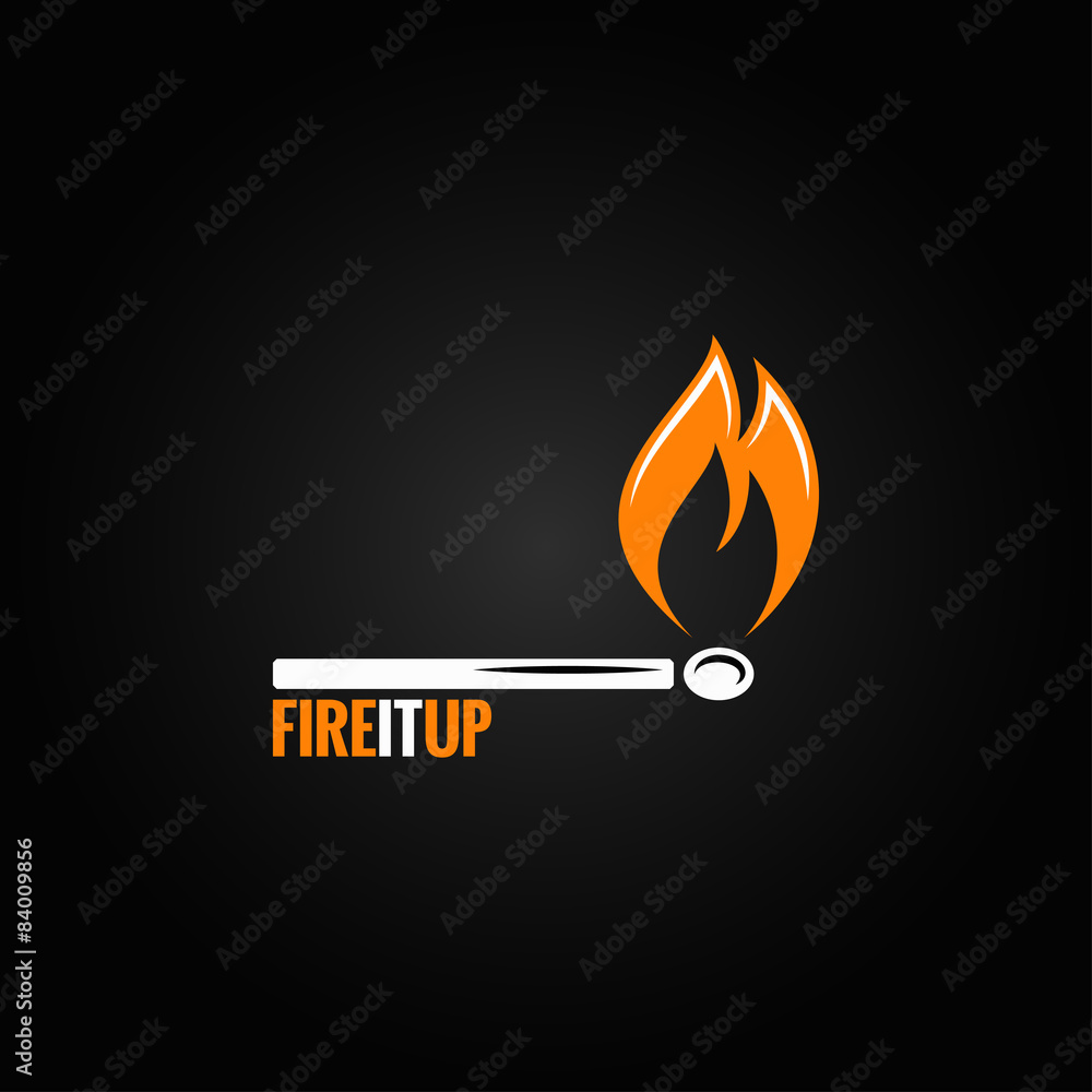 Wall mural match fire concept design background 8 eps