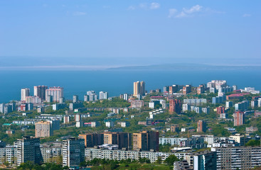 Fototapeta na wymiar View of part of Vladivostok. Russia