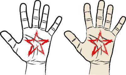hand with pentagram