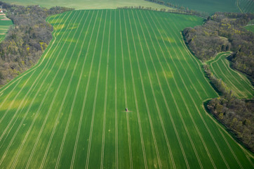 Aerial view of the tractor