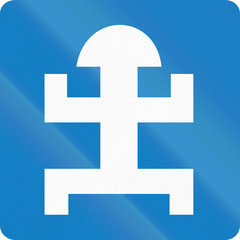 Obraz premium Informative road sign in Colombia: Archaeological goods