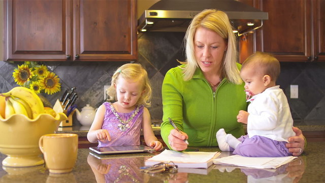 An overworked mother tries to balance work like with her personal life