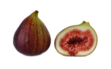 Fresh figs on white background