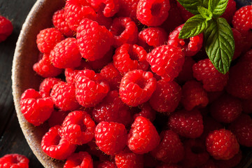 Fresh Organic Raw Raspberries