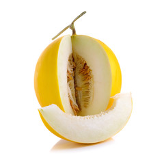 Yellow cantaloupe isolated on the white background © khumthong