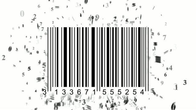 Barcode in hands on a black background