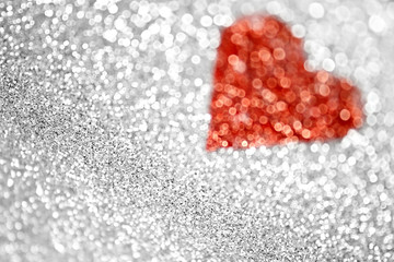 Abstract Glitter Heart Bokeh Background