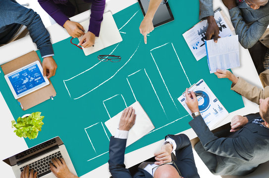 Bar Graph Growth Moving Up Improvement Concept