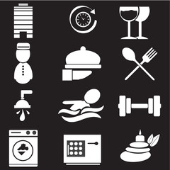 Hotel icons set
