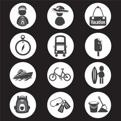 Travel and vacation Icons set