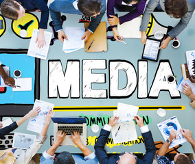 Media Devices Mess Communication Multimedia Concept