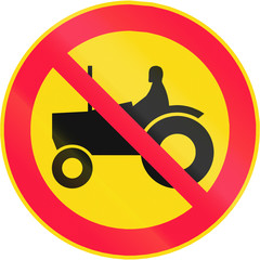 Road sign 315 In Finland - No tractors or agricultural vehicles