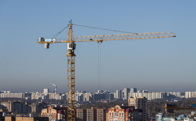 Fototapeta na wymiar Crane and building construction site