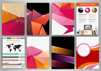 Pink and orange creative backgrounds and abstract concept vector