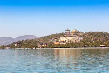 Fototapeta na wymiar Beijing Summer Palace landscape, the ancient imperial gardens in China