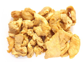 Fried pork isolated on white background