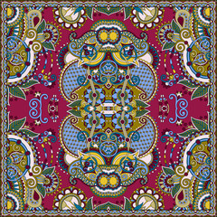 Traditional ornamental floral paisley bandanna. Square ornament