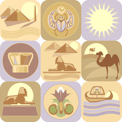 Egypt,landmarks, vector icons