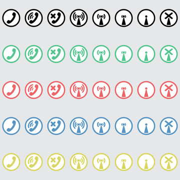 Set of vector icons telephony