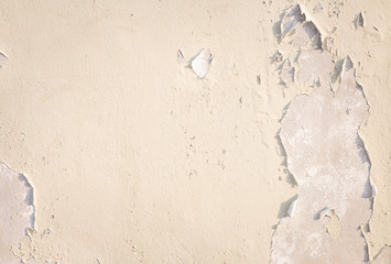 peeling of color painted on the wall