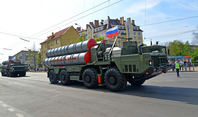 KALININGRAD, RUSSIA - MAY 09, 2015: The S-300 surface-to-air mis