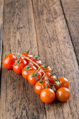 Cherry tomatoes on a branch