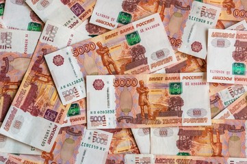 Russian five thousand money background