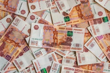 Russian five thousand money background