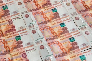 Fototapeta na wymiar Russian currency banknotes, five thousand rubles