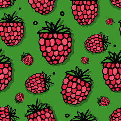 Raspberry seamless pattern for your design