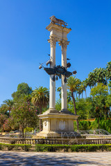 Fototapeta premium Monument in Catalina Rivera Gardens in the city of Seville, Spai