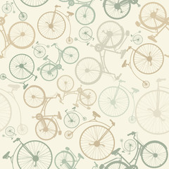 Seamless pattern with vintage bicycles  - 84022677