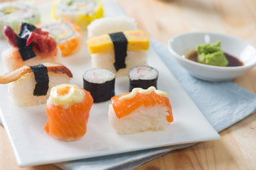sushi on plate