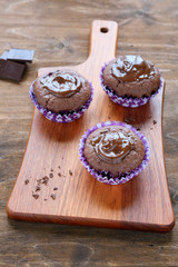 Three homemade chocolate cake