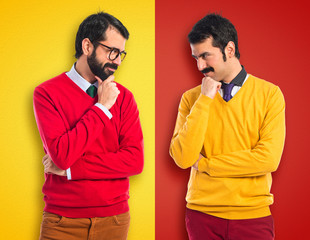 Twin brothers thinking