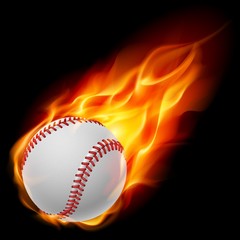 Baseball on fire