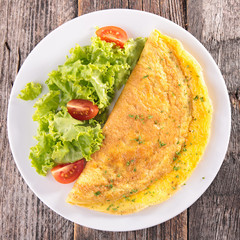 omelet and salad